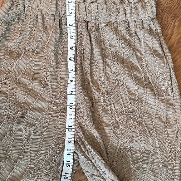 NWOT Easel Brown Textured Fabric Wide Leg Pants - Picture 7 of 8